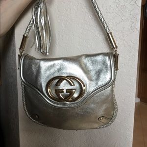 Metallic Gucci shoulder bag